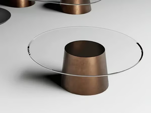 THOLOS - Low glass coffee table _ CASA +39